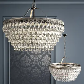Chandelier clarissa glass drop petite round chandelier